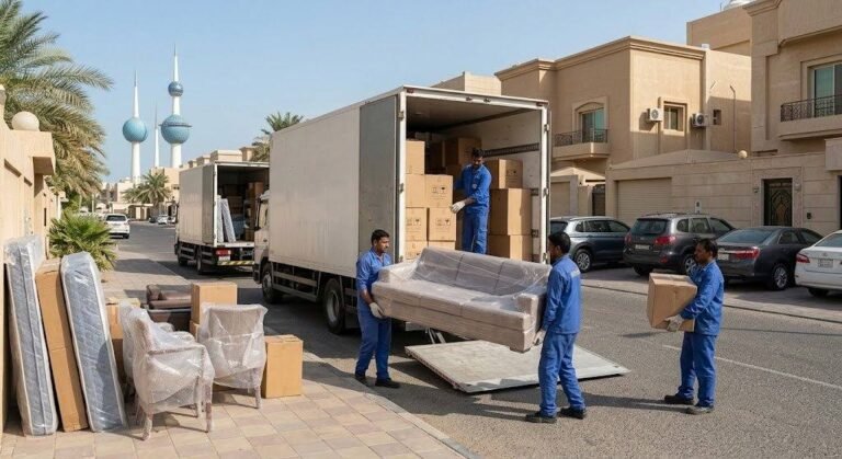 فريق عمل محترف يقوم بتغليف ونقل الأثاث بعناية فائقة ضمن خدمات نقل عفش حي الشراع بجدة لضمان حماية الممتلكات ووصولها بأمان تام وبدون أي خدوش.